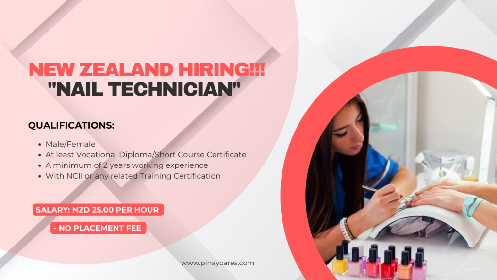 Orange International Recruitment Services (formerly Infracell Philippine) is looking for Nail Technician’s bound to New Zealand