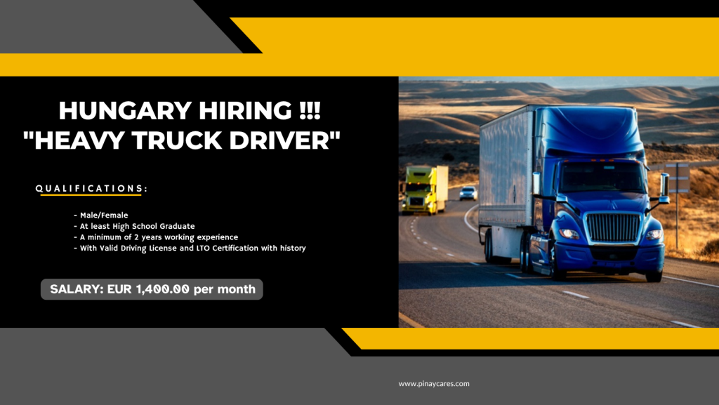 MIT Recruitment Agency is looking for Heavy Truck Driver’s bound to Hungary