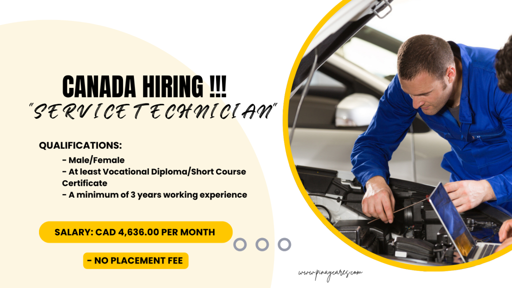 Omanfil International Manpower DevelopmentCorporation is looking for Service Technician’s bound to Canada