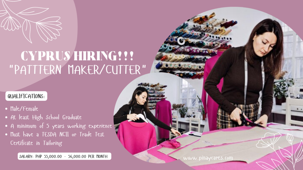FMW Human Resources International Corporation is looking for Pattern Maker/Cutter’s bound to Cyprus