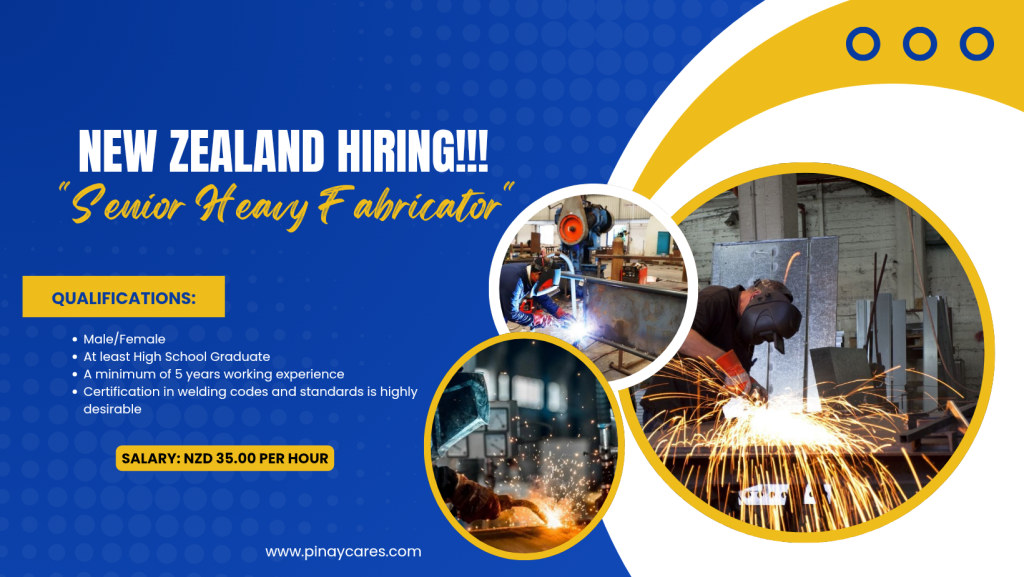 JOBLANE International Manpower Services is looking for Senior Heavy fabricator’s bound to New Zealand