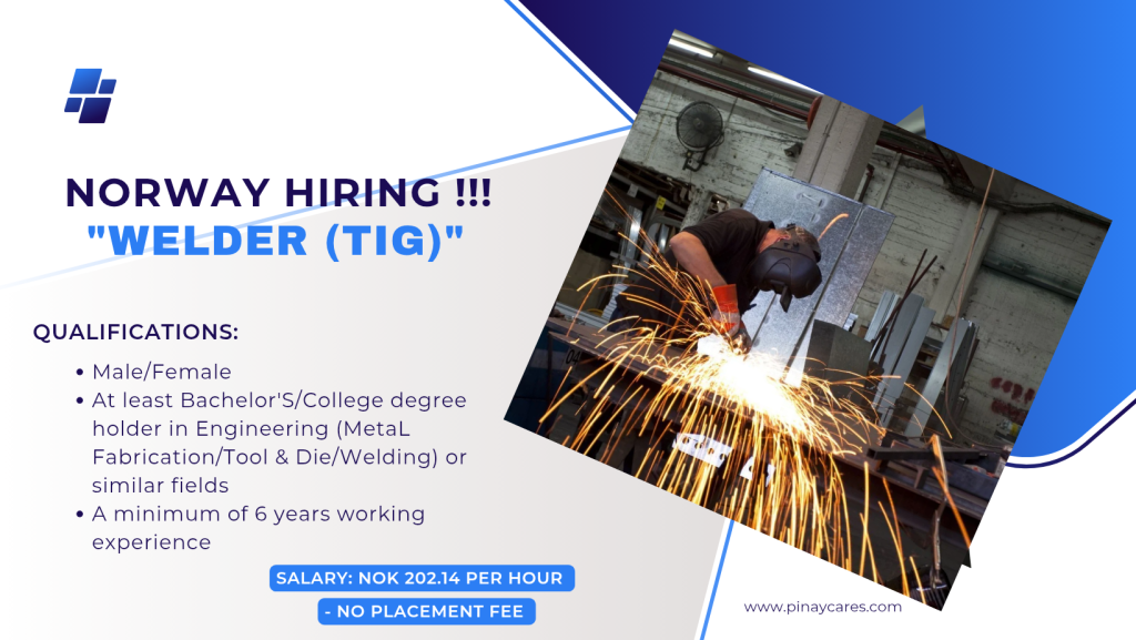 Filipinas-Global Multi-Services Inc. is looking for Welder’s (TIG) bound to Norway