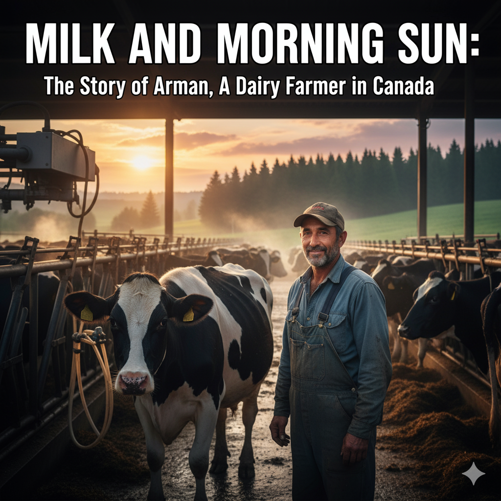 “MILK AND MORNING SUN: The Story of Arman, a Dairy Farmer in Canada”