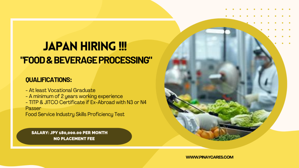 Unionskills International Inc. is looking for Food & Beverage Processing’s bound to Japan