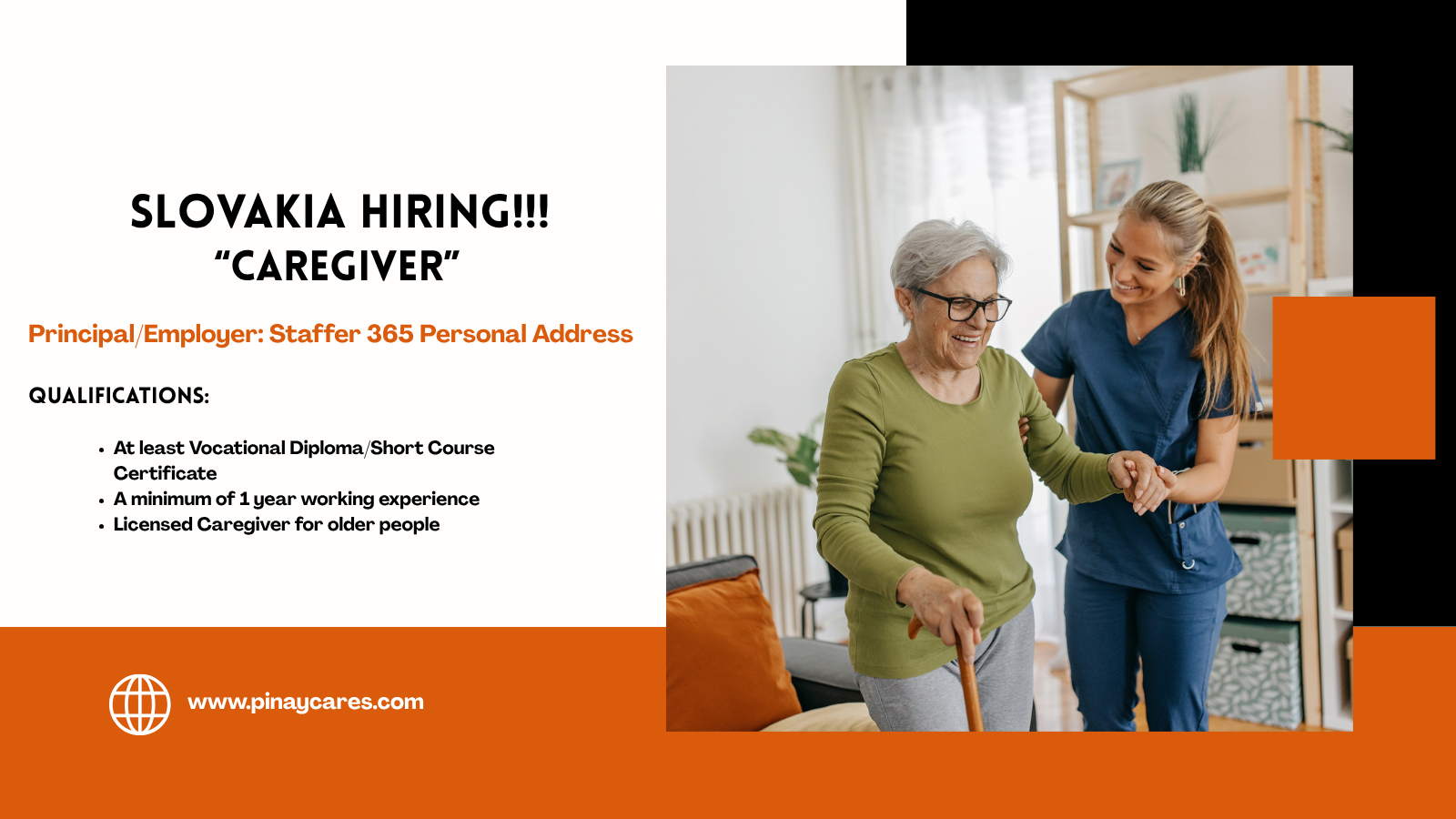 Principalia Management & Personnel Consultants, Inc. is looking for Caregiver’s bound to Slovakia